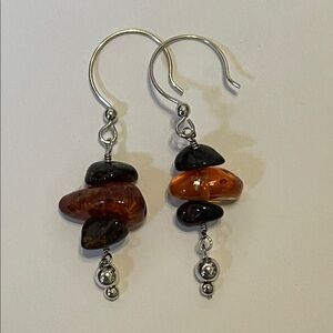 Baltic Amber and Sterling Silver Earrings